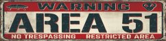 Ceduľa Area 51 - Warning