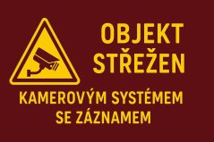 Plechová ceduľa Objekt Střežen - Kamerovým systémem se záznamem