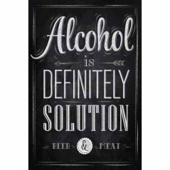 Ceduľa Alcohol is Definitely Solution Ceduľa Alcohol is Definitely Solution