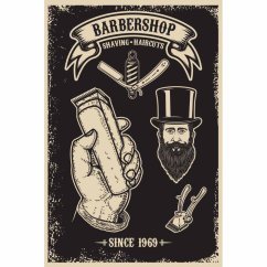 Ceduľa Barbershop Shaving Haircuts