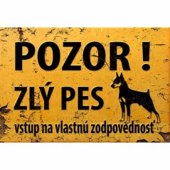 Ceduľa pozor zlý pes