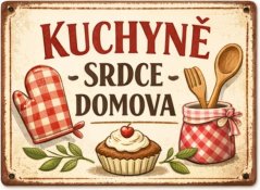 Plechová ceduľa Kuchyně - Srdce domova