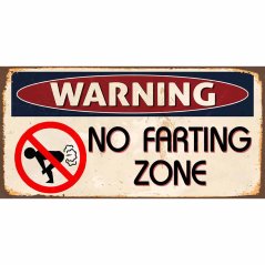 cedula 756 Warning No Farting Zone