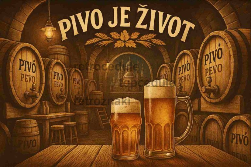 Plechová cedule Pivo je život