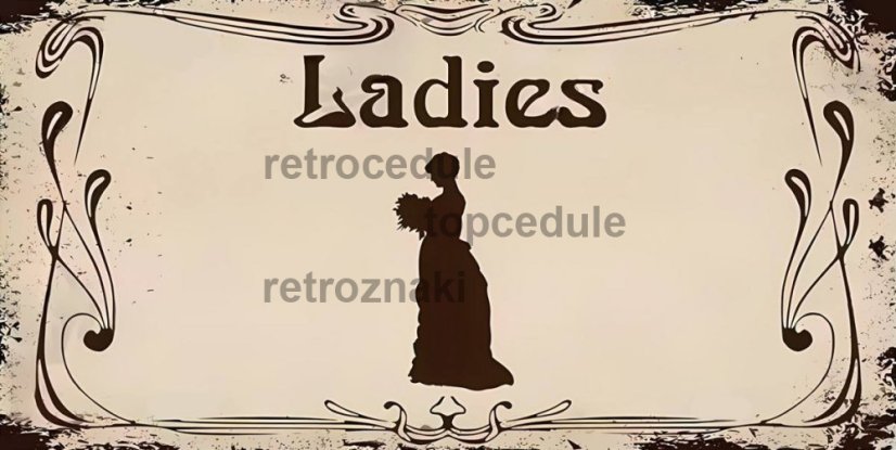 Plechová ceduľa Restrooms Ladies