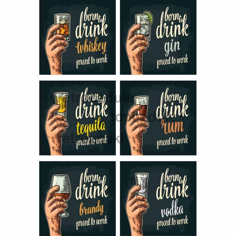 Sign Born To Drink MIX - Porced To Work Sign Born To Drink MIX - Porced To Work