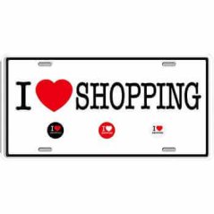Ceduľa značka I love SHOPPING