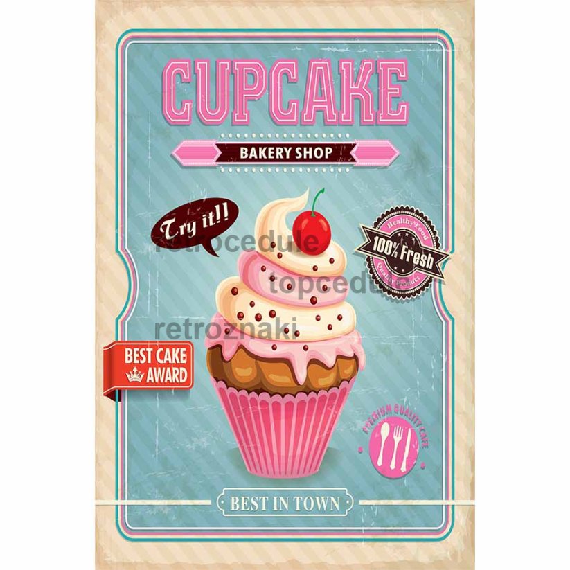 464 Vintage cupcake poster design (174).cdr