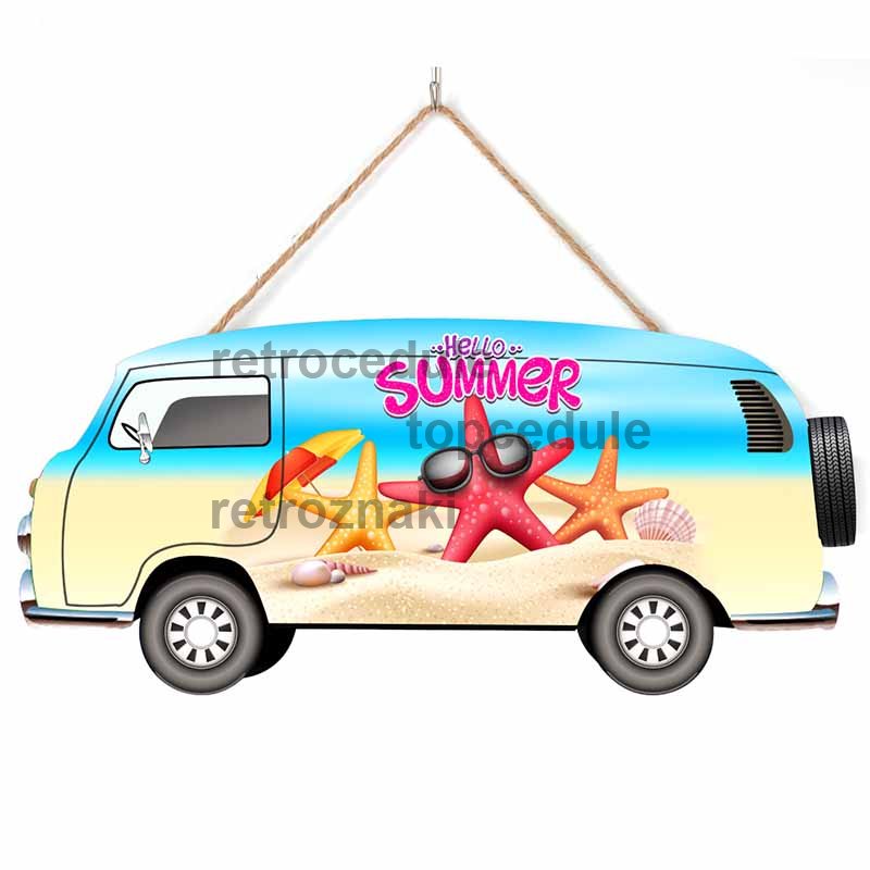 Lesen znak Avto poletje Lesen znak Avto poletje