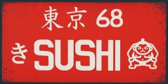 Plechová ceduľa Sushi