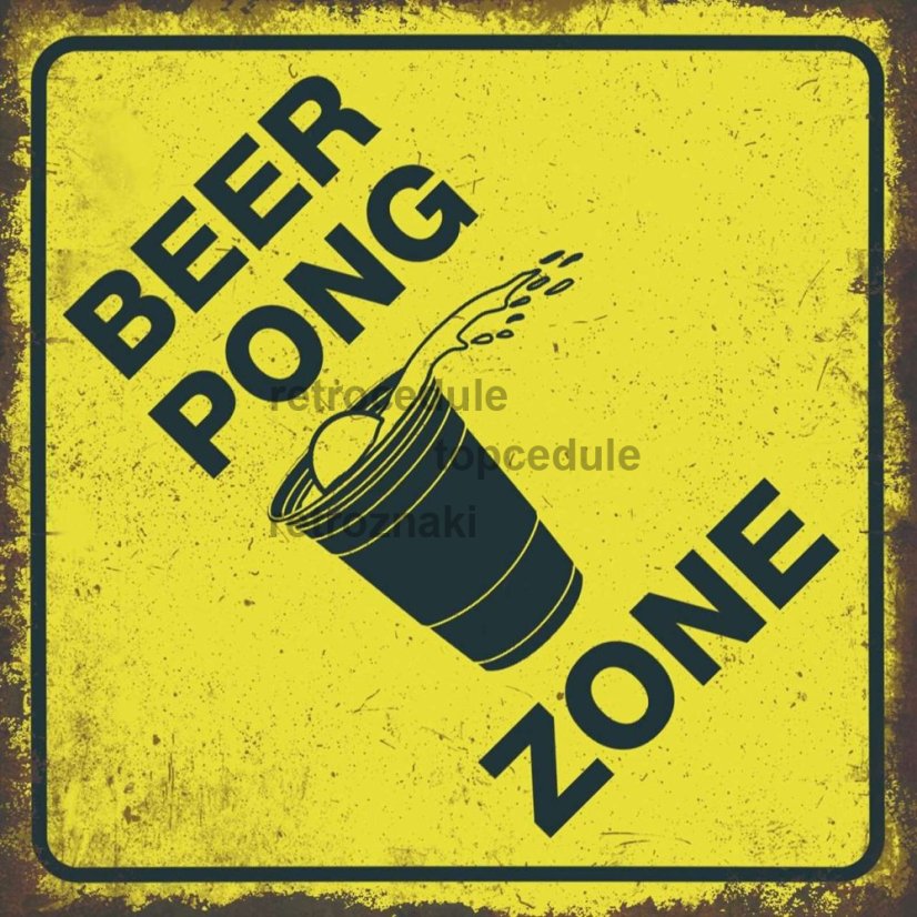Znak Beer Pong Zone Znak Beer Pong Zone