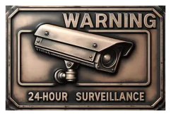 Ceduľa Warning 24-hour surveillance