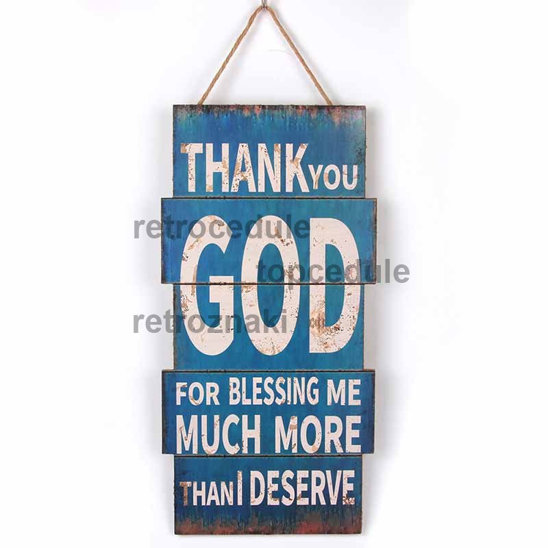 Leseni znak Hvala Bogu