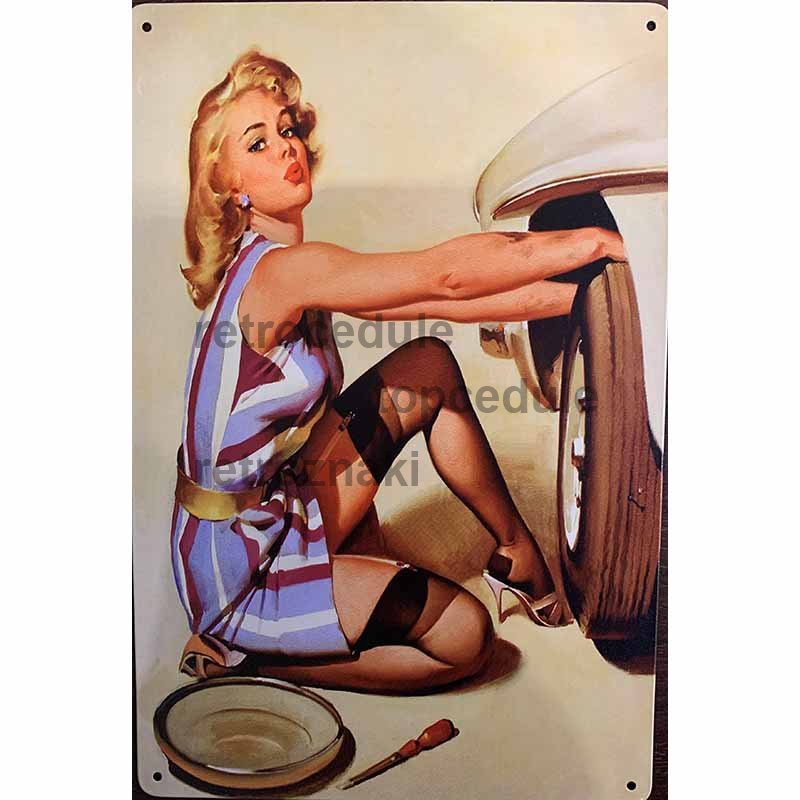 Cedule Sexy žena automechanik