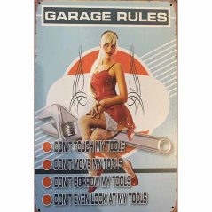 Ceduľa Garage Rules Ceduľa Garage Rules