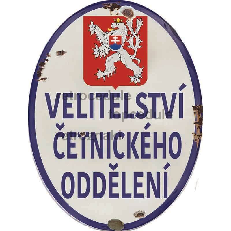 Cedule Velitelství Četnického Oddělení