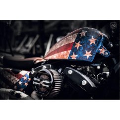 Ceduľa USA Flag Motorbike