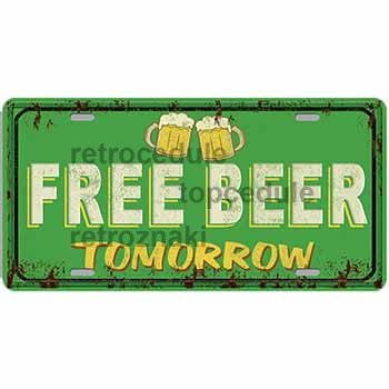 Napis Brezplačno pivo jutri