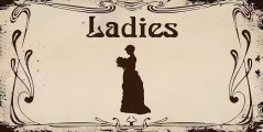 Znak blaszany Restrooms Ladies