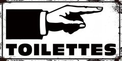 Plechová ceduľa Toilettes