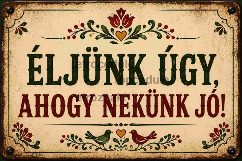Bádogtábla Eljunk egy, ahogy nekunk jo!