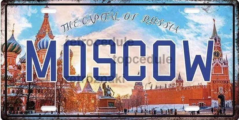 Plechová ceduľa Moscow