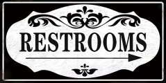 Tin sign Restrooms