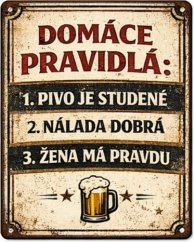 Plechová ceduľa Domáce pravidlá