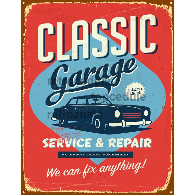 Ceduľa Classic Garage