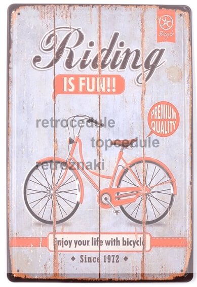 Pločevinasti znak Riding is Fun!