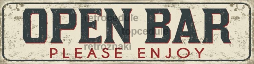 Znak Open Bar - Please Enjoy