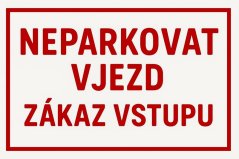 Plechová ceduľa Neparkovat vjezd - zákaz vstupu