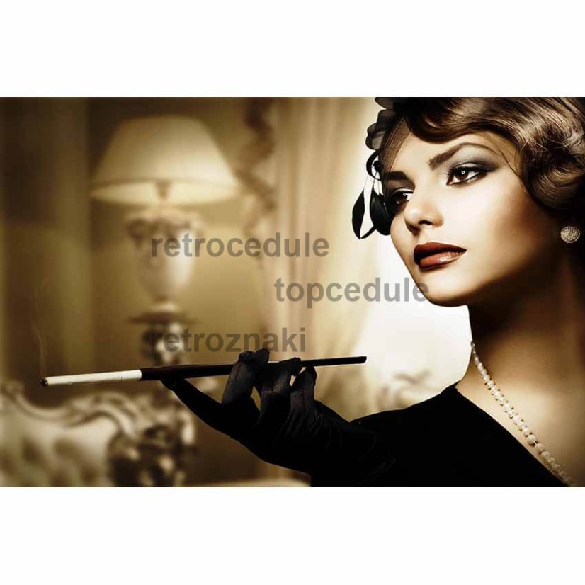 Znak Retro Photo Woman with Cigarette Znak Retro Photo Woman with Cigarette