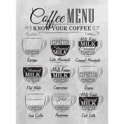 Znak menu kawowego - biały