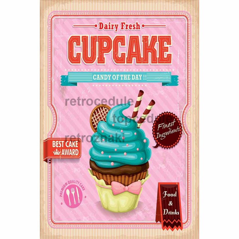 Ceduľa Cupcakes Bakery Shop