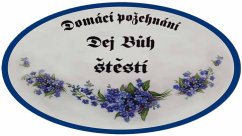 Plechová ceduľa Domácí požehnání - Dej Buh štěstí