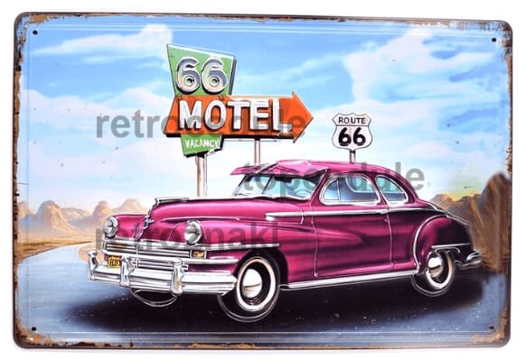 Pločevinasti znak Motel car
