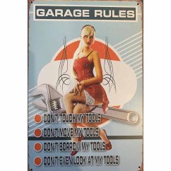 Ceduľa Garage Rules