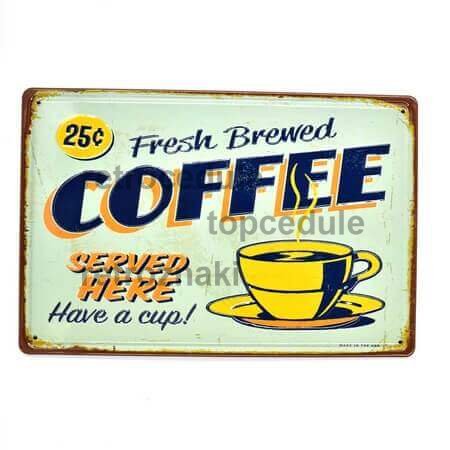 Kawa serwowana tutaj znak