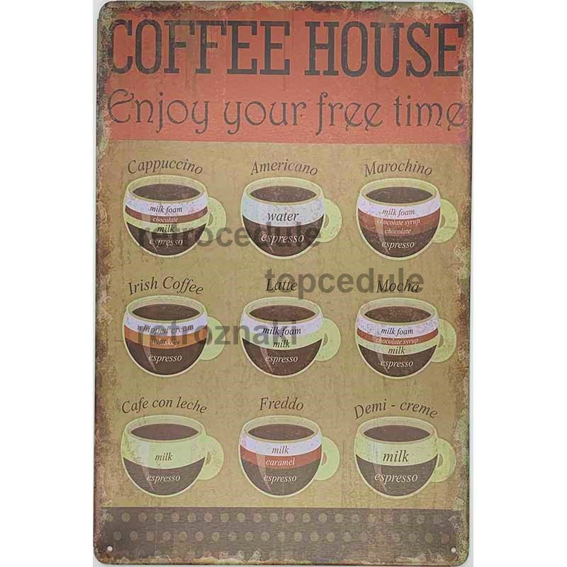 Plechová cedule Coffee House