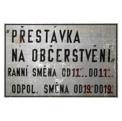Ceduľa Přestávka na obečerstvení